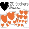 20 Stickers Coeurs   - Autocollant décoration maison et pour objets