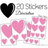 20 Stickers Coeurs   - Autocollant décoration maison et pour objets