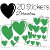 20 Stickers Coeurs   - Autocollant décoration