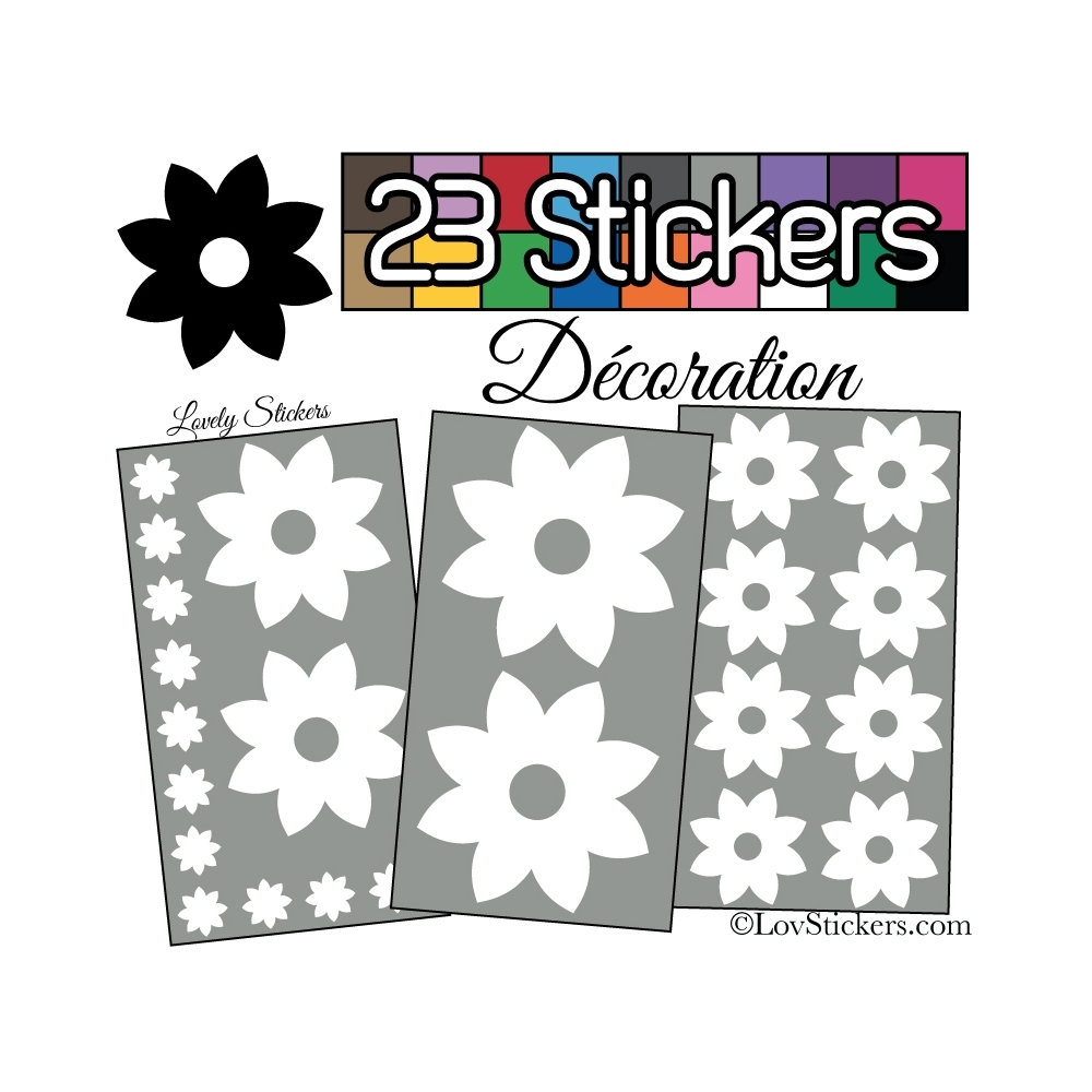 23 Stickers Fleur Mixte - Autocollant Décoration Intérieur