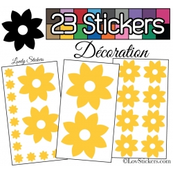 23 Stickers Fleur Mixte - Autocollant Décoration Intérieur