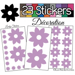 23 Stickers Fleur Mixte - Autocollant Décoration Intérieur