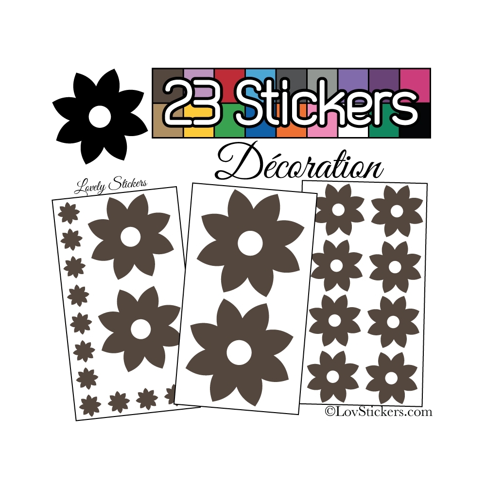 23 Stickers Fleur Mixte - Autocollant Décoration Intérieur