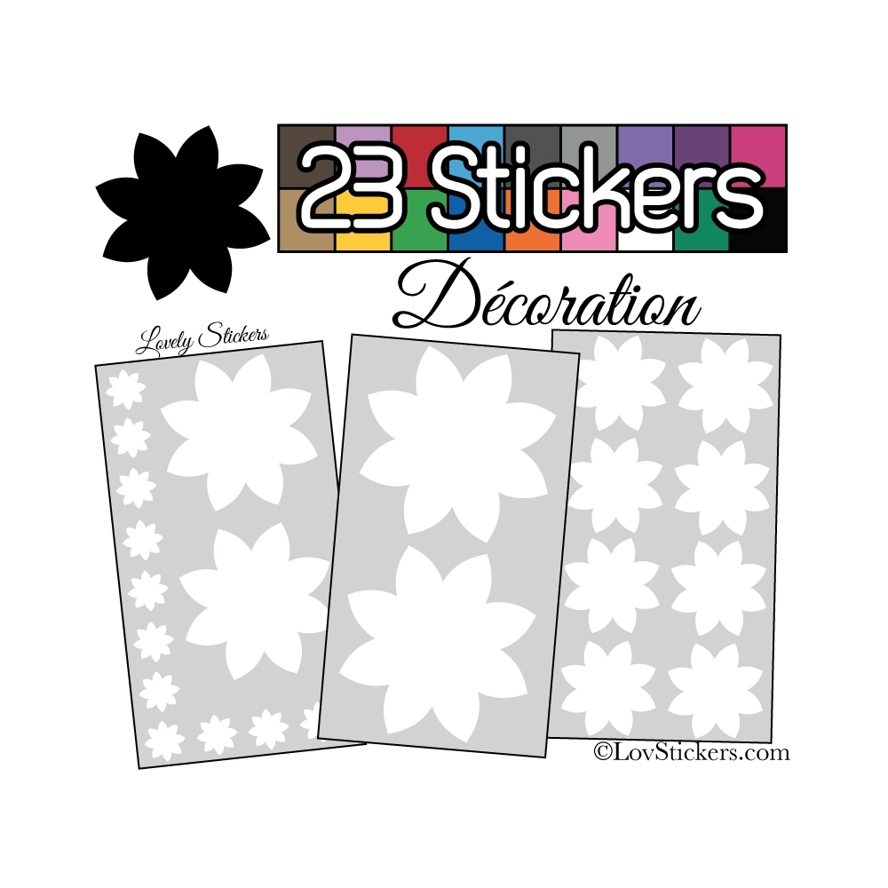 23 Stickers Fleur Mixte - Autocollant Décoration Intérieur