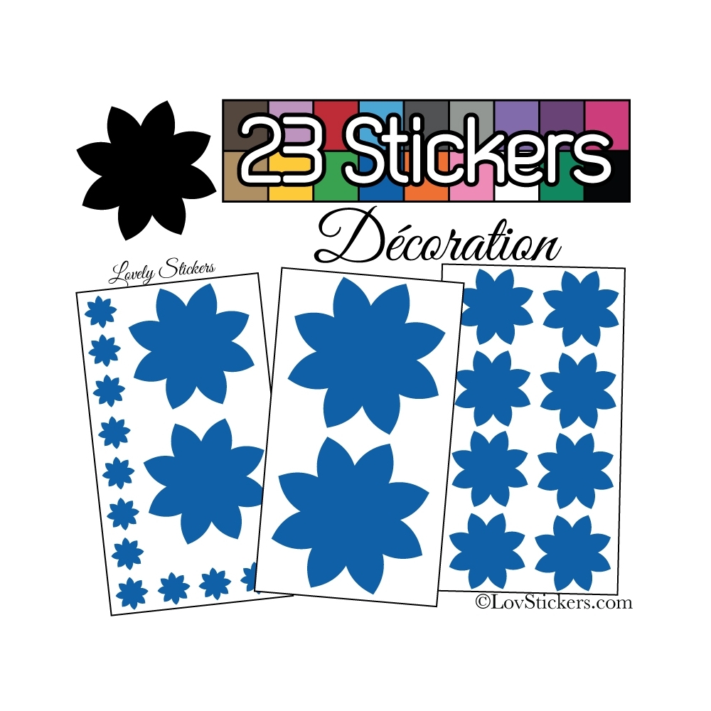 23 Stickers Fleur Mixte - Autocollant Décoration Intérieur