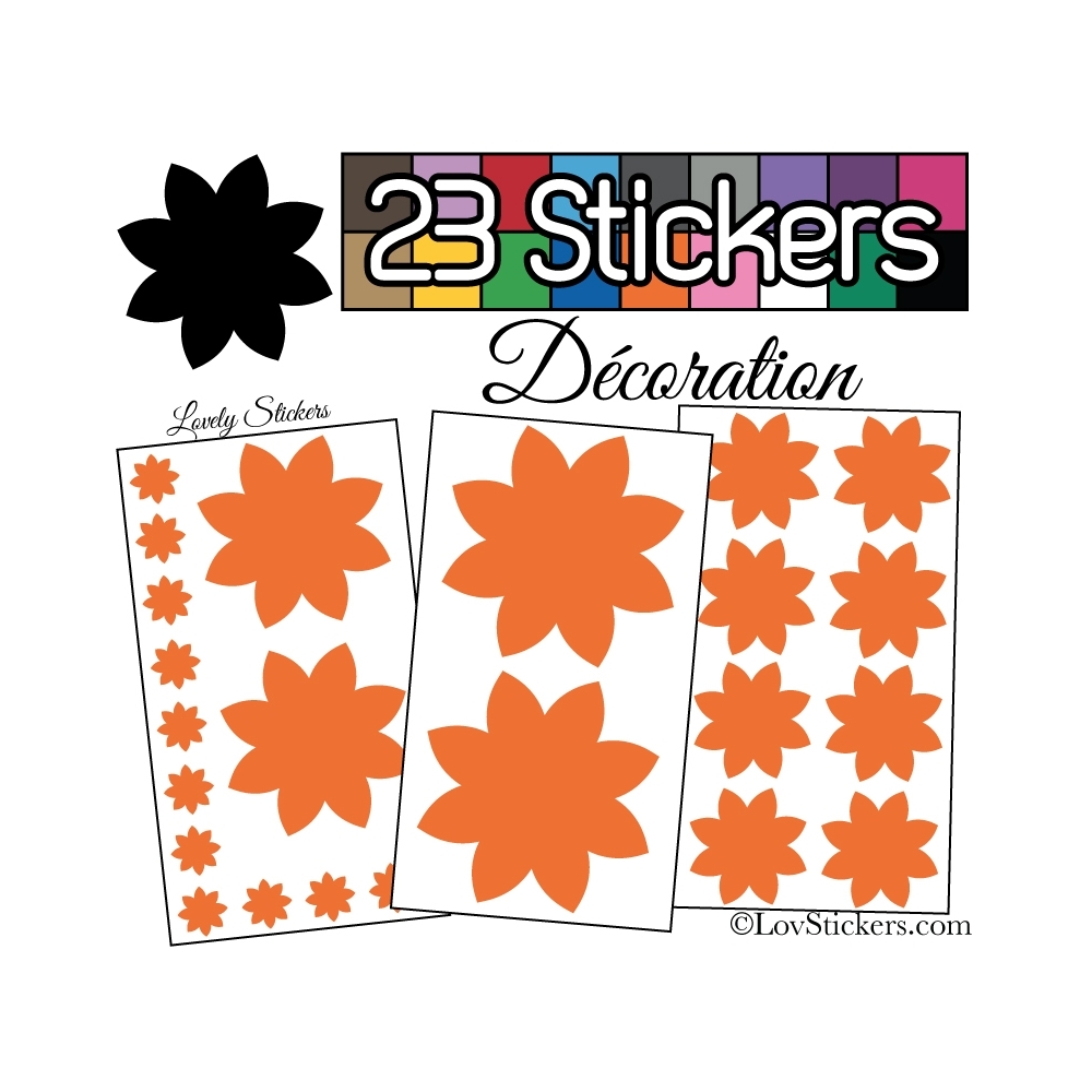 23 Stickers Fleur Mixte - Autocollant Décoration Intérieur