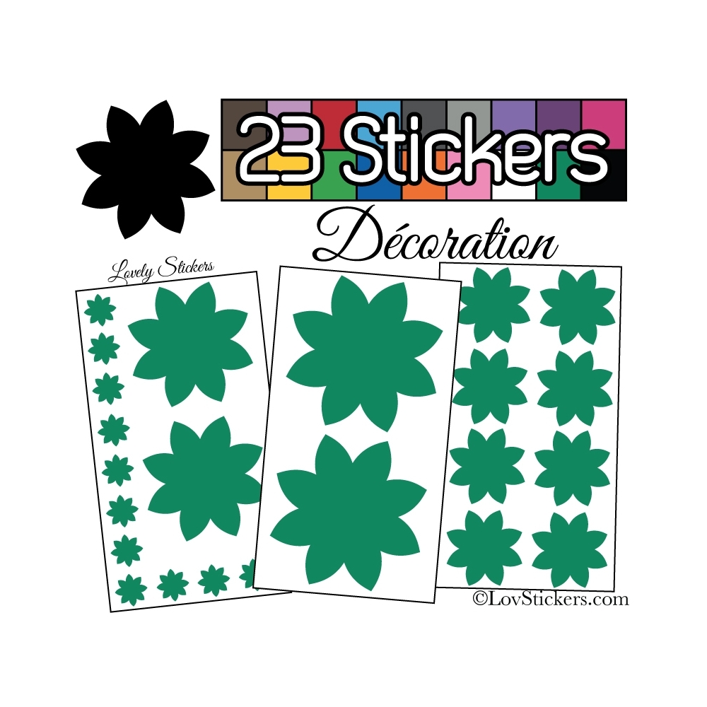 23 Stickers Fleur Mixte - Autocollant Décoration Intérieur