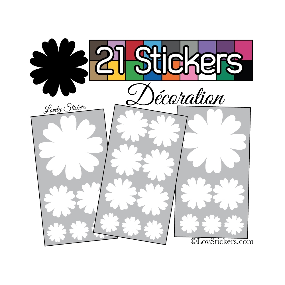 21 Stickers de decoration pour la maison - Autollant Vinyle repositionnable et non permanent