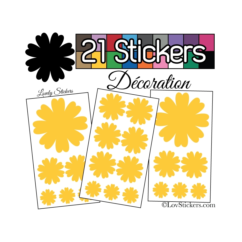 21 Stickers de decoration pour la maison - Autollant Vinyle repositionnable et non permanent