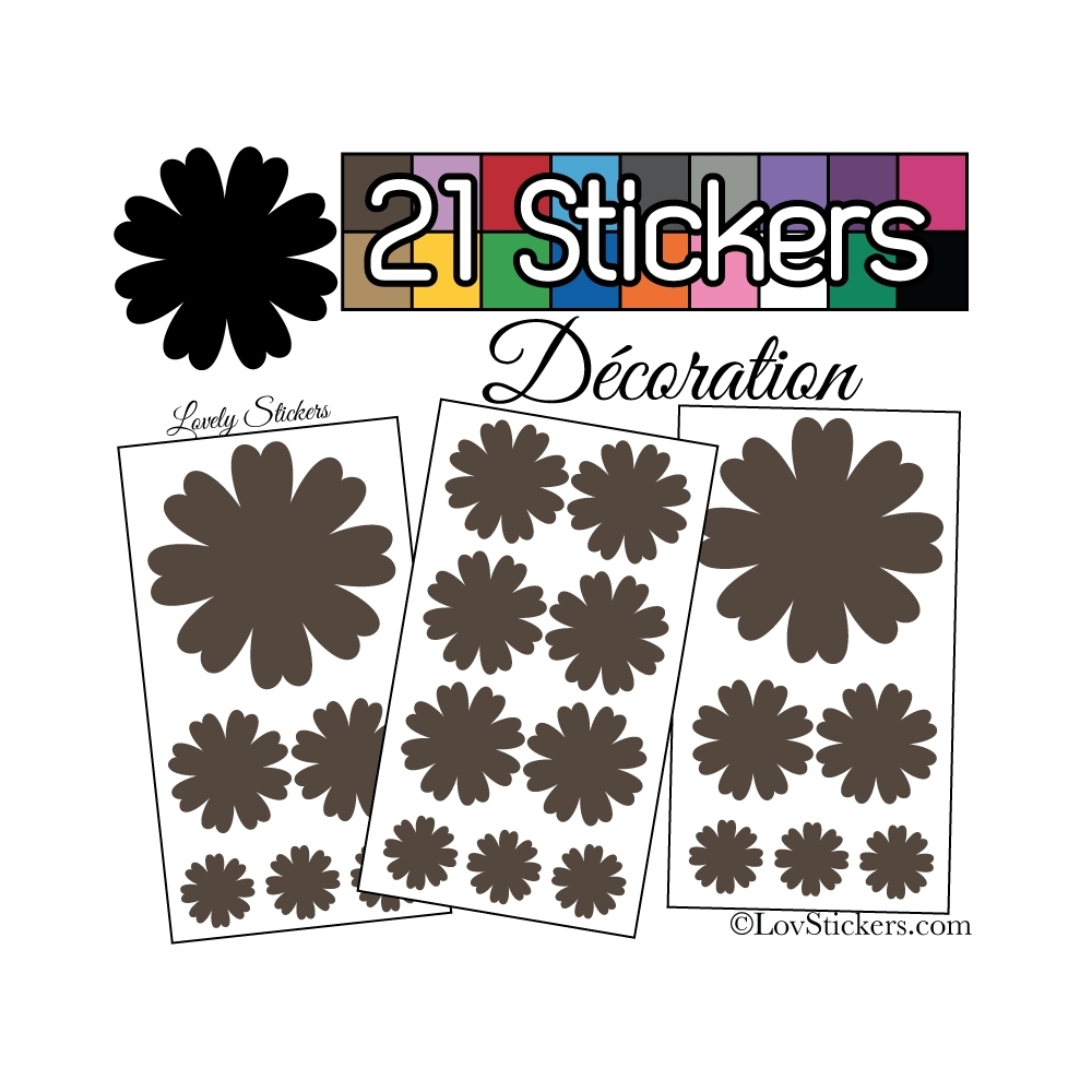 21 Stickers de decoration pour la maison - Autollant Vinyle repositionnable et non permanent