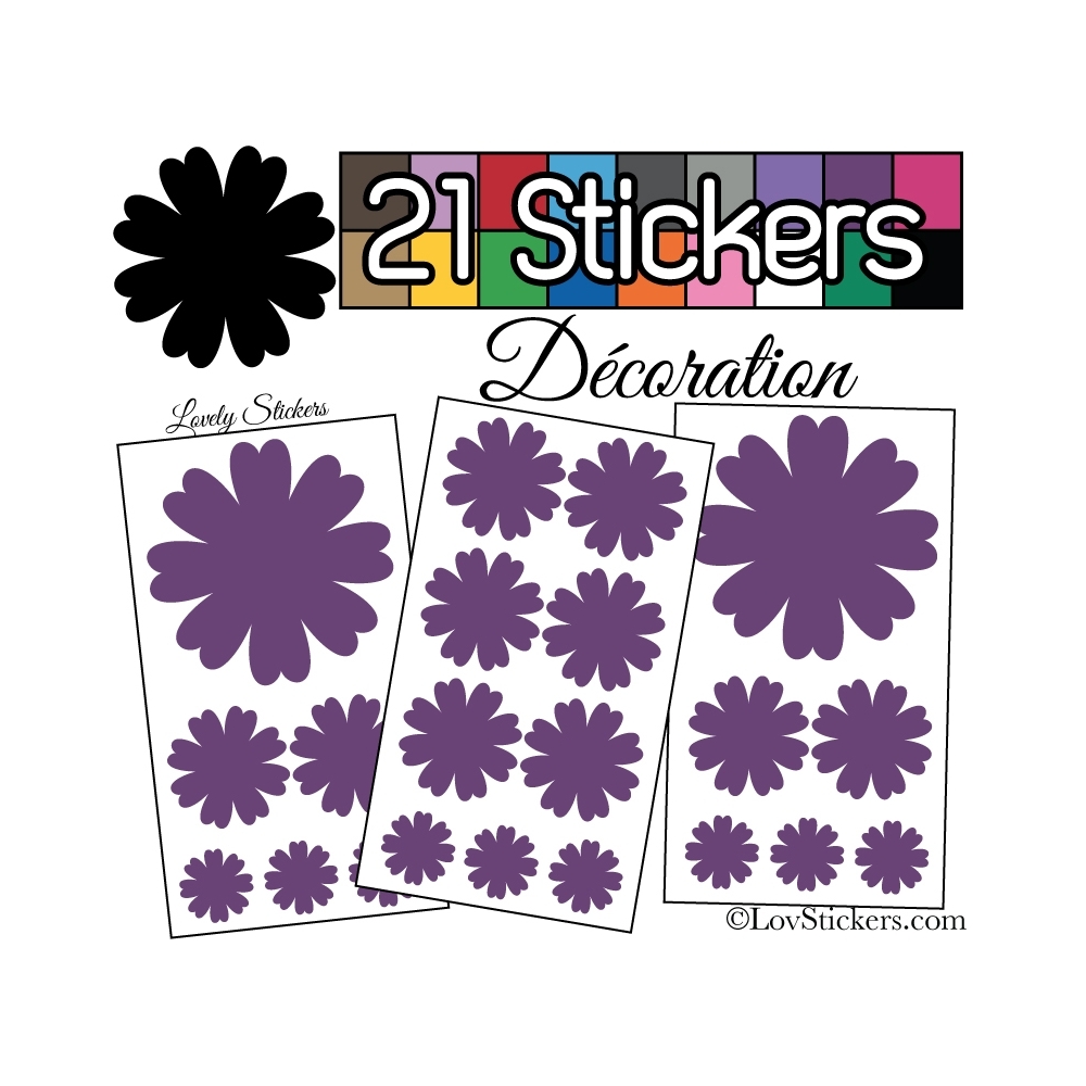 21 Stickers de decoration pour la maison - Autollant Vinyle repositionnable et non permanent