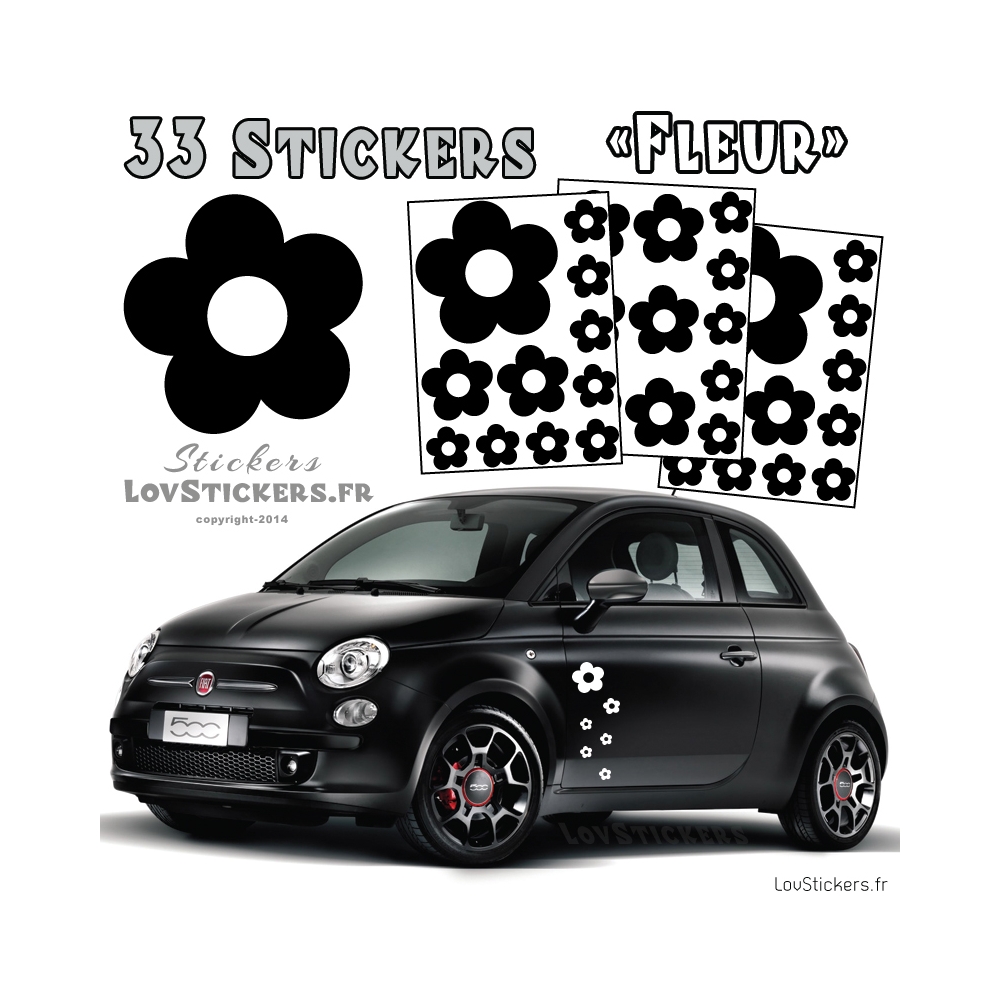 33 Stickers Fleur - Deco auto voiture 33 Stickers Fleur - Deco auto voiture