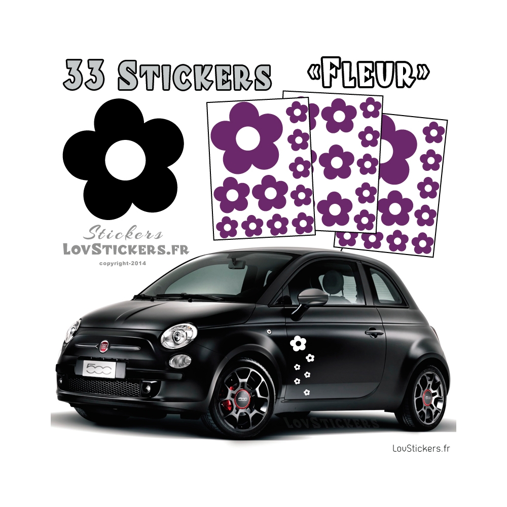 33 Stickers Fleur  - Deco auto voiture