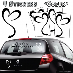 Personnalisé votre voiture avec nos stickers Fleur - LovStickers Couleur  Exterieur Noir