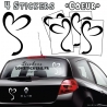 4 Stickers Coeur  - Deco auto voiture