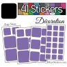 41 Stickers Carrés Mixte - Autocollant Décoration Intérieur