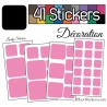 41 Stickers Carrés Mixte - Autocollant Décoration Intérieur