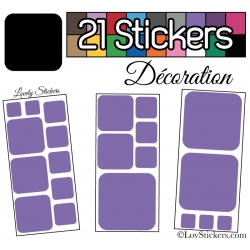 Kit de 21 stickers pour la decoration murs meubles et objets - Repositionnable