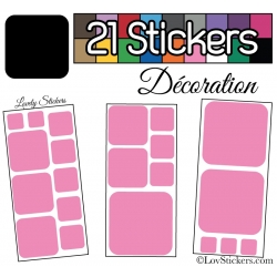 Kit de 21 stickers pour la decoration murs meubles et objets - Repositionnable