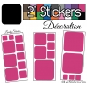 Kit de 21 stickers pour la decoration murs meubles et objets - Repositionnable