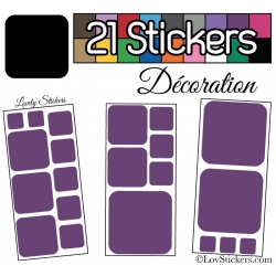 Kit de 21 stickers pour la decoration murs meubles et objets - Repositionnable