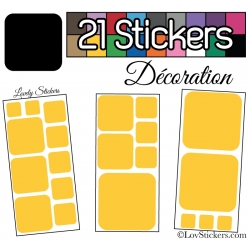 Kit de 21 stickers pour la decoration murs meubles et objets - Repositionnable