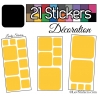 Kit de 21 stickers pour la decoration murs meubles et objets - Repositionnable