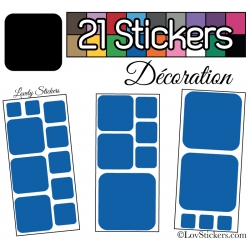 21 Stickers Carrés 8 à 2cm - Autocollant Décoration Intérieur