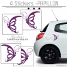 4 Stickers Papillons Mixte - Deco auto voiture papillons