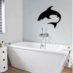 Stickers d'un requin pour salle de bain