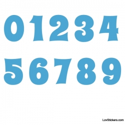 Stickers Chiffres bleu ciel - 10 Numeros Educatif pour chambre enfant
