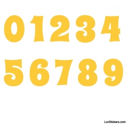 Stickers Chiffres jaune - 10 Numeros Educatif pour chambre enfant
