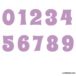 Stickers Chiffres lilas - 10 Numeros Educatif pour chambre enfant