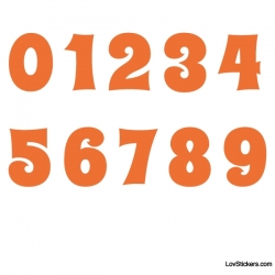Stickers Chiffres Orange  - 10 Numeros Educatif pour chambre enfant
