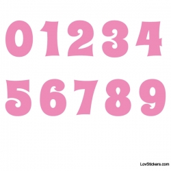 Stickers Chiffres rose clair  - 10 Numeros Educatif pour chambre enfant