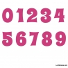 Stickers Chiffres rose   - 10 Numeros Educatif pour chambre enfant