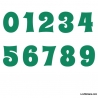 Stickers Chiffres vert    - 10 Numeros Educatif pour chambre enfant