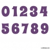 Stickers Chiffres violet    - 10 Numeros Educatif pour chambre enfant