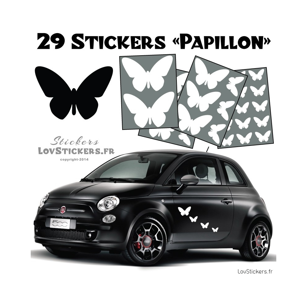 Lot de stickers pour decorer votre voiture Autocollant Papillons