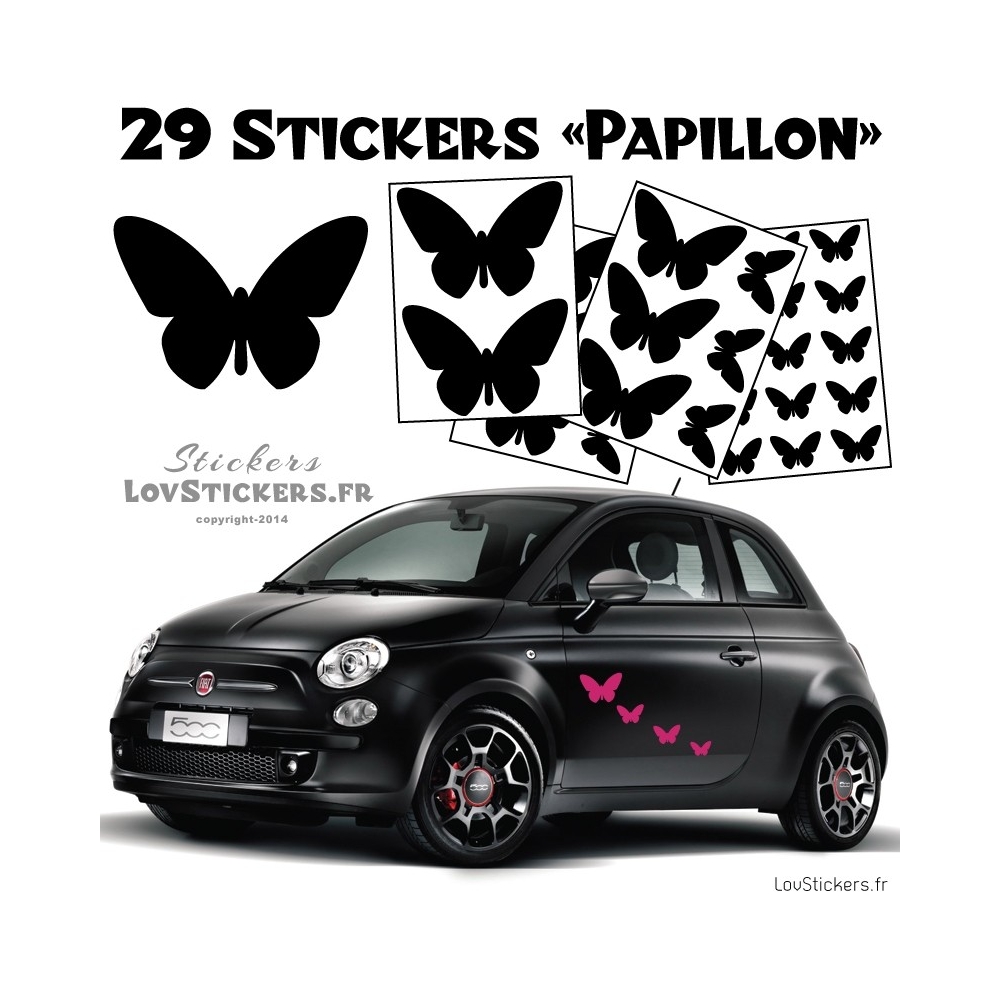 Lot de stickers pour decorer votre voiture Autocollant Papillons