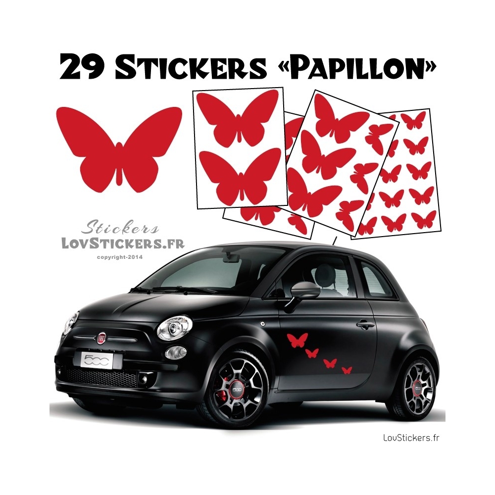 Lot de stickers pour decorer votre voiture Autocollant Papillons