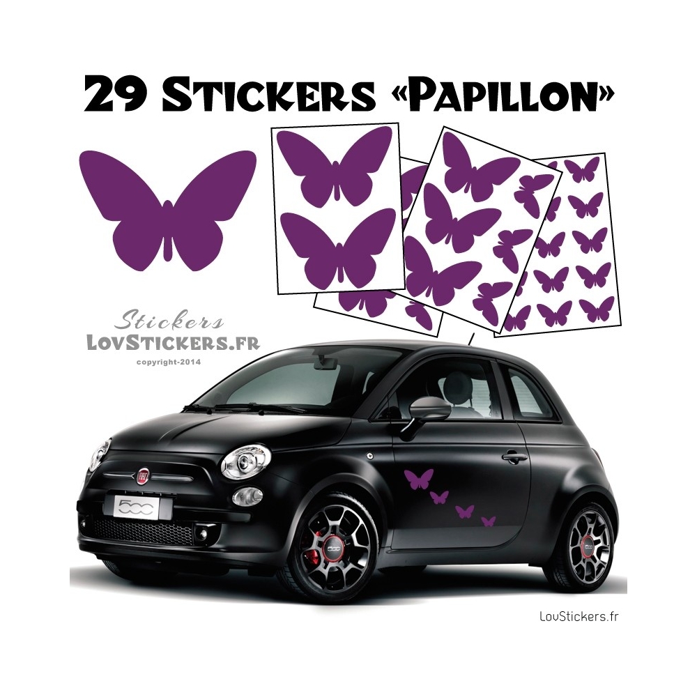 Lot de stickers pour decorer votre voiture Autocollant Papillons