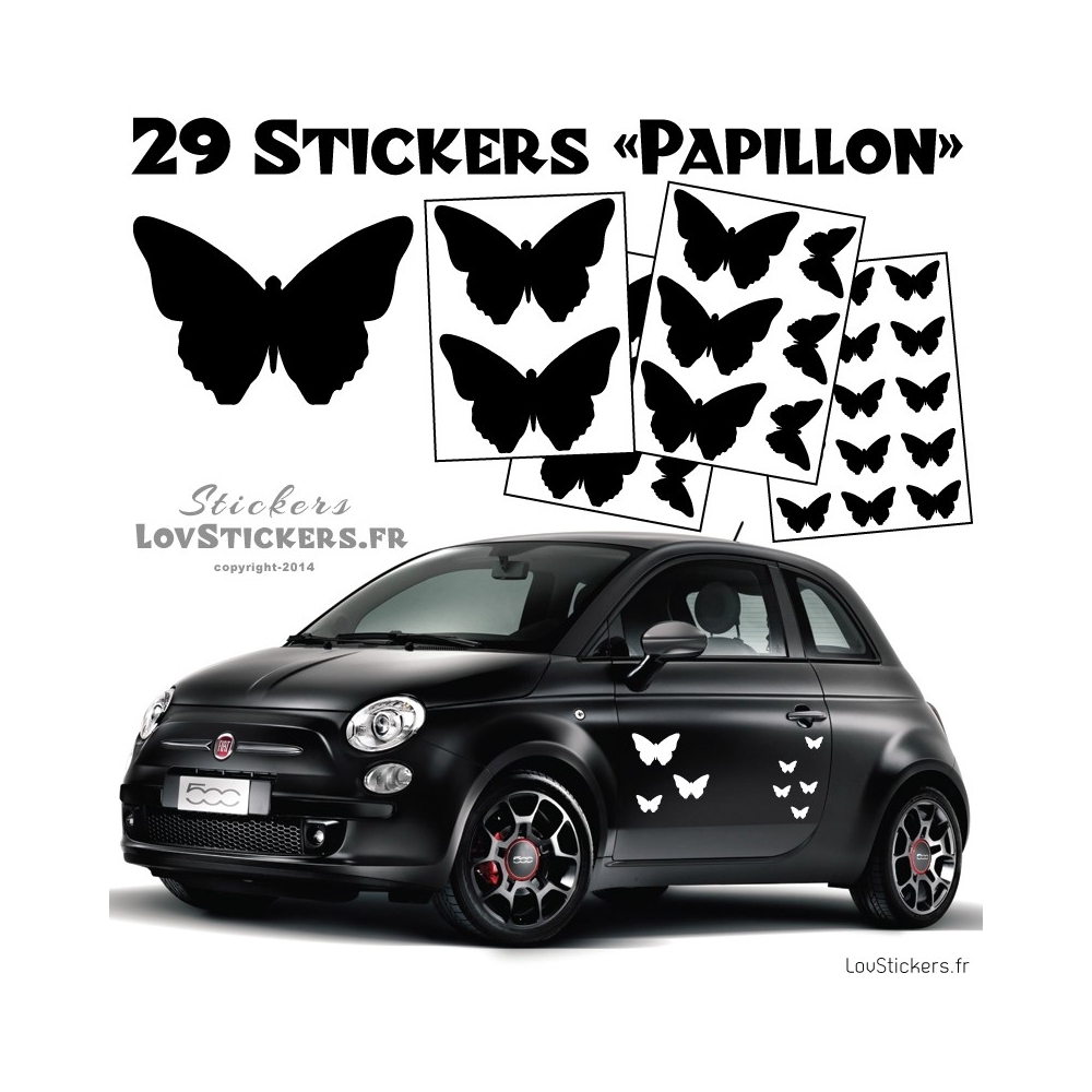 29 Stickers Papillons Mixte - Deco auto voiture papillons 29 Stickers Papillons Mixte - Deco auto voiture papillons