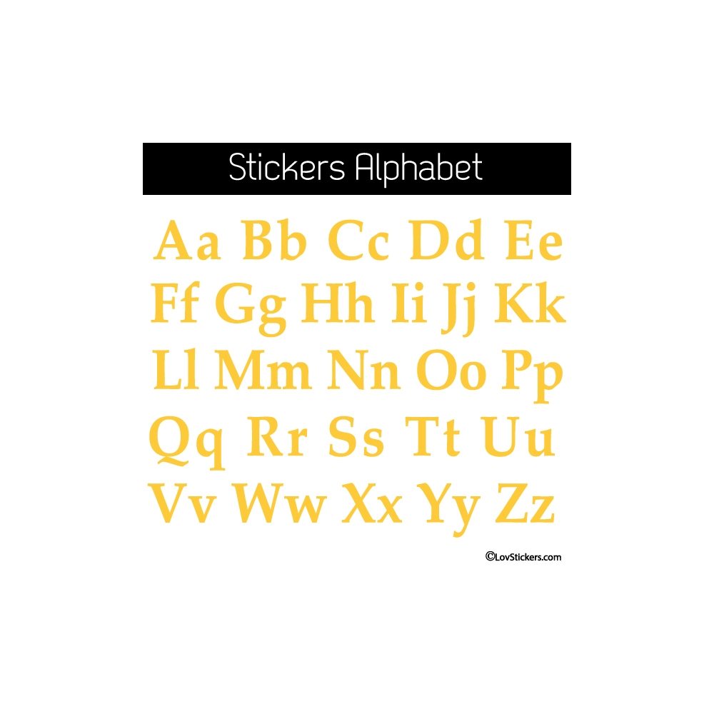 Sticker Alphabet - 52 Lettres Minuscules et Majuscules -