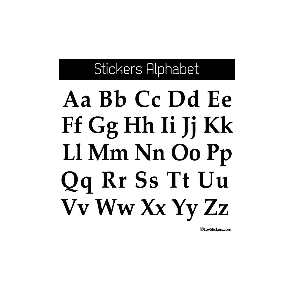 Sticker Alphabet 2 tailles disponibles Decoration Murale... Couleur