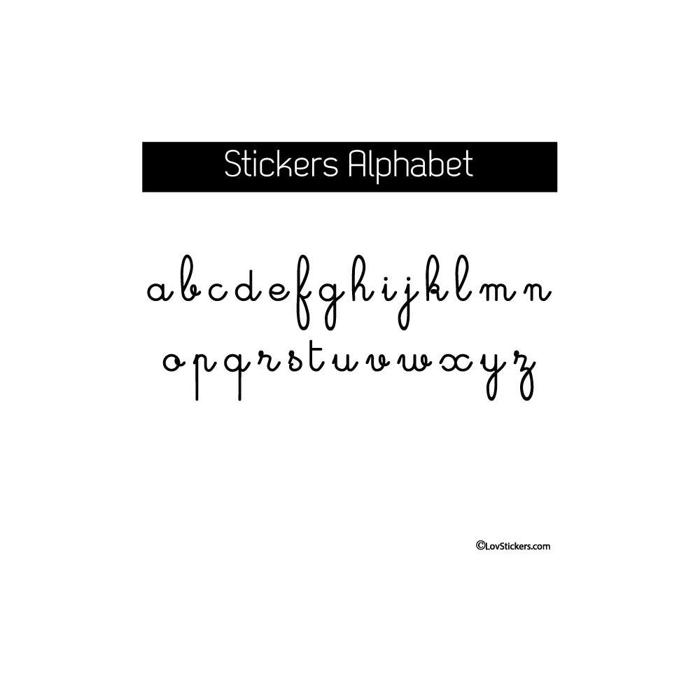 Sticker Alphabet 2 tailles disponibles Decoration Murale... Couleur