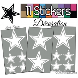 11 Stickers Etoiles Mixte - Autocollant stickers muraux de décoration Intérieur