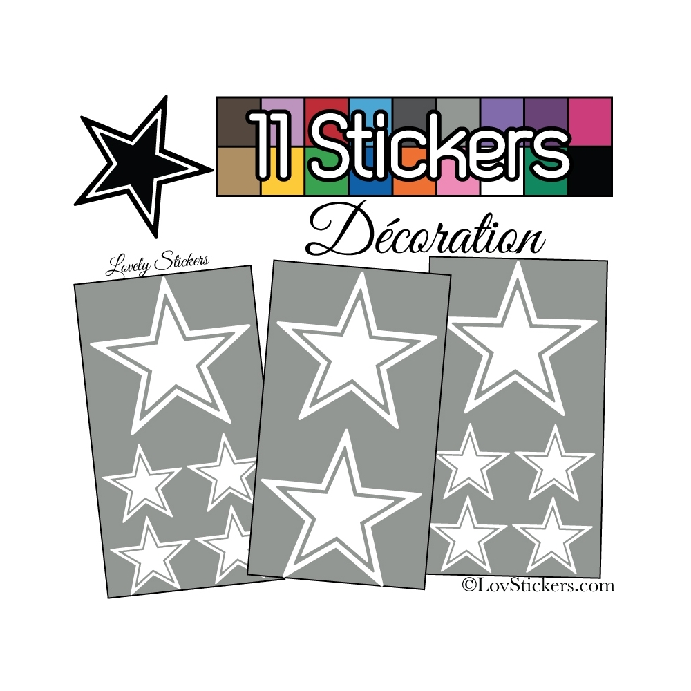 11 Stickers Etoiles Mixte - Autocollant stickers muraux de décoration Intérieur