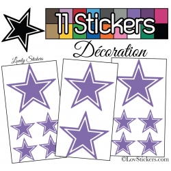 11 Stickers Etoiles Mixte - Autocollant stickers muraux de décoration Intérieur