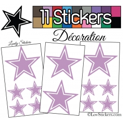 11 Stickers Etoiles Mixte - Autocollant stickers muraux de décoration Intérieur